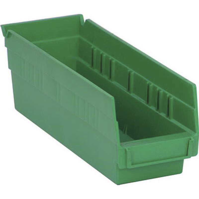 4in Economy Shelf Bin 11-5/8in x 4-1/8in x 4in Green, 36 per Case